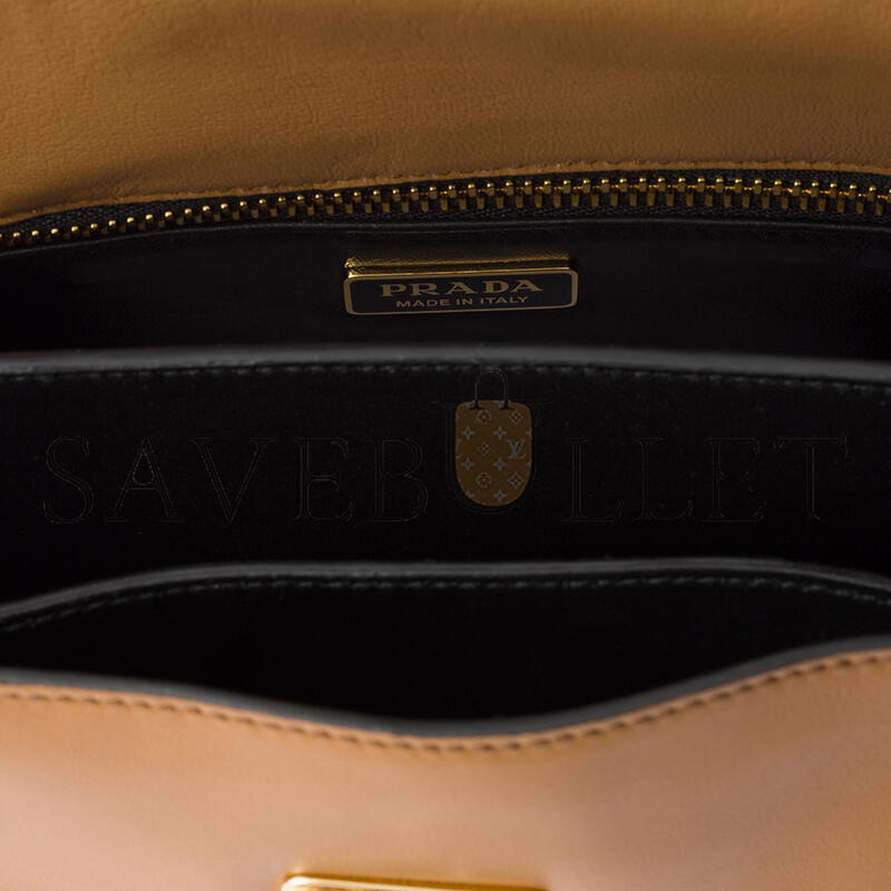 PRADA SOFT SOUND SMALL LEATHER SHOULDER BAG WITH CHARMS 1BD379 (24*13.5*5cm)